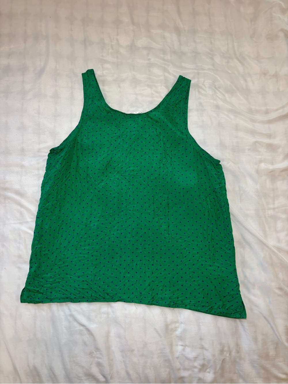 Green Polka Dot Scoop Neck Tank Top